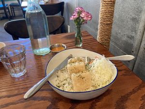 Organic tofu lunch dish at Plue in New York City