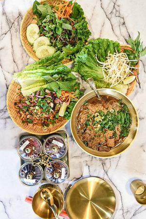 Boat Noodles, Nam Khao, Mushroom Laab at So Saap in San Diego