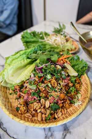 Nam Khao (fried coconut rice) at So Saap in San Diego