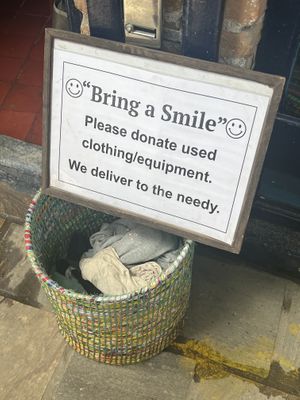 donation box  at Beni Recycled Handicrafts  in Kathmandu
