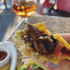 Delicious bite of flavorful mushrooms!  at Deluxe 1717 in Pasadena