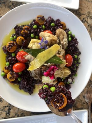 Gorgeous poached mushrooms  at Deluxe 1717 in Pasadena