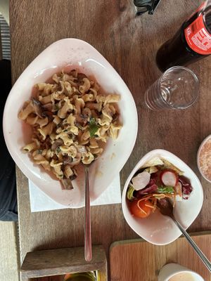 Fungi pasta and small salad .  at VAPIANO - Bonn Ollenhauerstraße in Bonn