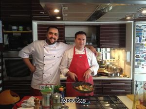 Senad and Rafim at U R Mala Kuhinja in Sarajevo