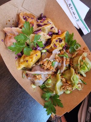 Mix of all dumplings at Lin's Veggie Dumplin' in Vienna