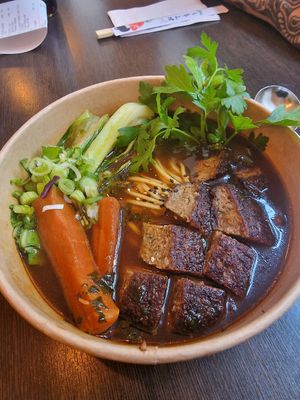Volcano soup at Lin's Veggie Dumplin' in Vienna