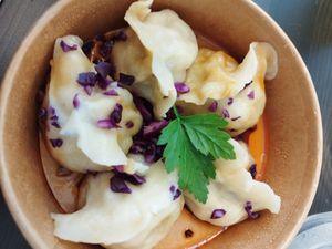 These dumplings!! at Lin's Veggie Dumplin' in Vienna