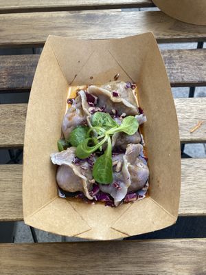 Senf-Tofu-Dumplings  at Lin's Veggie Dumplin' in Vienna