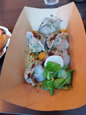 Mustard dumplings at Lin's Veggie Dumplin' in Vienna