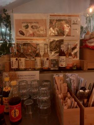 Self Service table at Lin's Veggie Dumplin' in Vienna