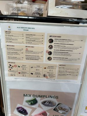 menu  at Lin's Veggie Dumplin' in Vienna