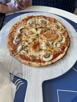 Real cheese and mushroom pizza   at Family Kitchen & Shop in Richmond