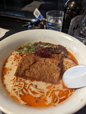 Sunset red tonkotsu at Matsudai Ramen in Cardiff
