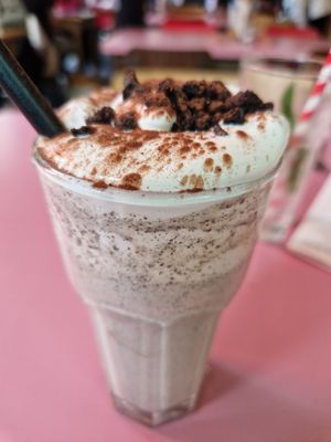 Vegan oreo milkshake at Burgertrut in Rotterdam