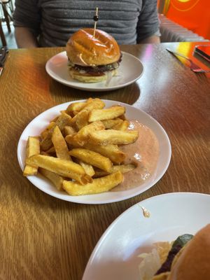 Fries with vegan chipotle mayonnaise (yum!)  at Burgertrut in Rotterdam