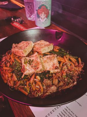 Make your own stirfry: tofu with sweet potato noodles  at Neon Ramen  in Everton Park