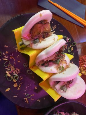 Smoked duck bao bun  at Neon Ramen  in Everton Park