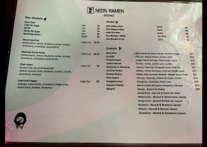 Drinks menu   at Neon Ramen  in Everton Park