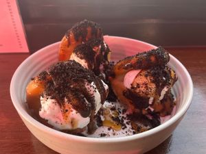 Cinnamon buns with ice creamm  at Neon Ramen  in Everton Park