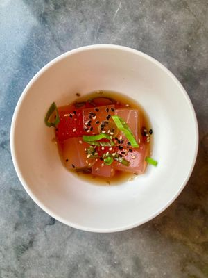 Ginger-jelly / sauce soja et sésame at Vivant  in Grenoble