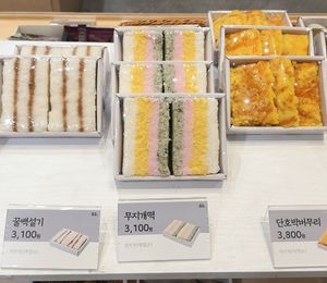 various types of Seolgi (left: not vegan!) at Bizeun - 빚은 서울역점 in Seoul