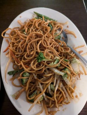 Veggie lo mein at Sichuan Garden in Woburn