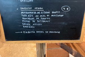 « Vegan » sandwich which contains honey…… at Atelier P1 in Paris