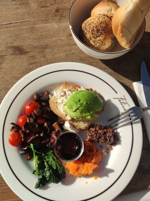 Vegan plate for breakfast at Felice Brasserie in Gzira