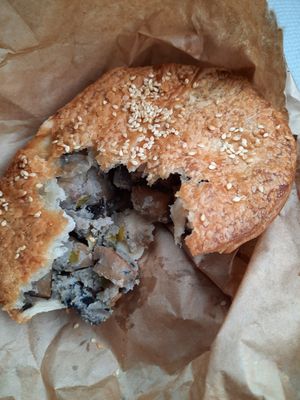 Seitan and leek pie at Suzy Spoon's Vegetarian Butcher in Marrickville