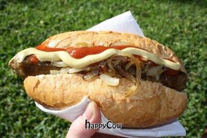 Sausage sizzle at Suzy Spoon's Vegetarian Butcher in Marrickville