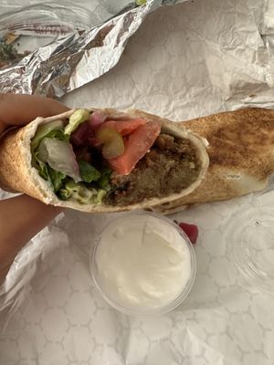 Inside of the super yummy wrap   at Levantine's Cafe & Bakery in Rochester