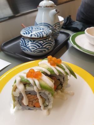 Tofu skin, ham and avocado sushi at Midori By Tao's   in Balwyn North