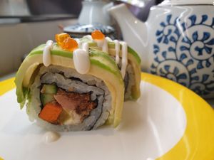 Pork floss, ham and avocado sushi at Midori By Tao's   in Balwyn North
