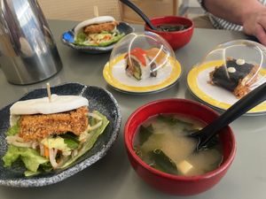 Selection of some of the plates and miso  at Midori By Tao's   in Balwyn North