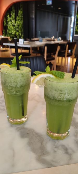 Lemon mint juice at Habib Beirut in Amman