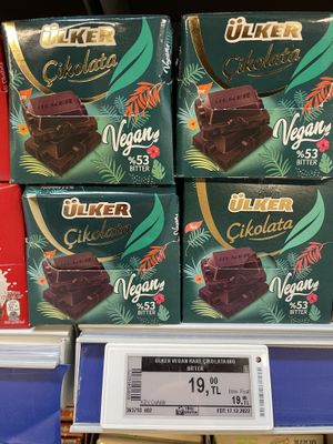 Vegan chocolate   at Metro Toptancı Market  in Antalya