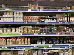 Sesame pastes (tahini) and molasses  at Metro Toptancı Market  in Antalya