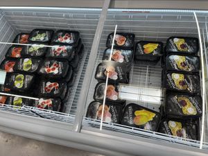 Frozen fruit purée (mango, lychee, strawberry)  at Metro Toptancı Market  in Antalya