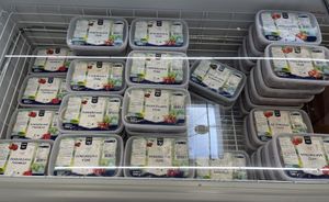 Frozen berries (cherry, strawberry, blackberry   at Metro Toptancı Market  in Antalya