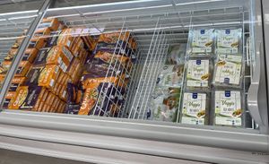 Frozen falafel ans fake meats  at Metro Toptancı Market  in Antalya