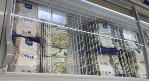 Frozen veggies and peas   at Metro Toptancı Market  in Antalya