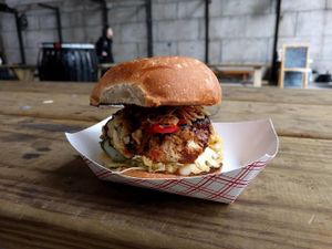 Pulled BBQ Jackfruit Sandwich at Chickpea & Olive in Brooklyn