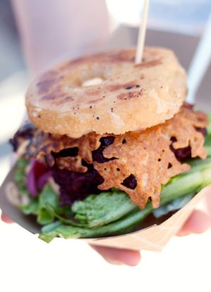 Luther Burger - DUNWELL DOUGHNUT BURGER at Chickpea & Olive in Brooklyn