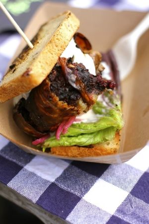 Gluten Free Phatty Beet Burger at Chickpea & Olive in Brooklyn