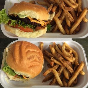 The BBQ Ranch burger ? with ? The flavors of the BBQ & other flavors makes it taste delicious  at Chickpea & Olive in Brooklyn