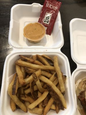 Fries with Chipotle Aioli at Chickpea & Olive in Brooklyn