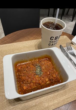 Their take on Lasagne… and a rather potent cold coffee….  at HealthyTOKYO CBD Shop & Cafe - Shinjuku in Tokyo