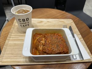Delicious Lasagne and lemon sparkling sodaa  at HealthyTOKYO CBD Shop & Cafe - Shinjuku in Tokyo