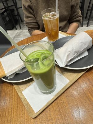 Iced matcha and home made cola  at HealthyTOKYO CBD Shop & Cafe - Shinjuku in Tokyo