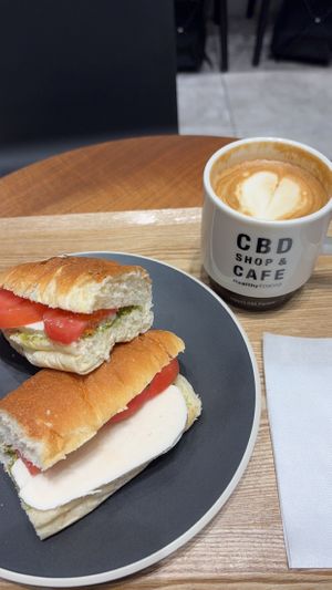 Caprese and soy latte   at HealthyTOKYO CBD Shop & Cafe - Shinjuku in Tokyo
